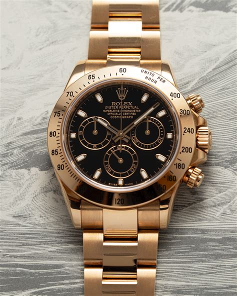 rolex 18k yellow gold 40mm daytona cosmograph black 116528|Rolex Cosmograph Daytona watch: 18 kt yellow gold .